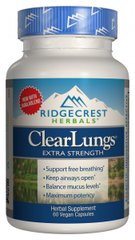 Комплекс для підтримки легень, екстра сила, Clear Lungs, RidgeCrest Herbals, 60 гелевих капсул