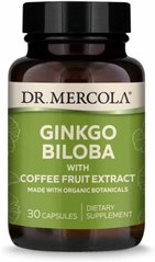 Гінкго білоба з екстрактом плодів кави Dr. Mercola (Ginkgo Biloba) 30 капсул