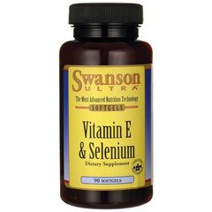 Витамин Е и селен, Vitamin E & Selenium, Swanson, 90 капсул купить в Киеве и Украине