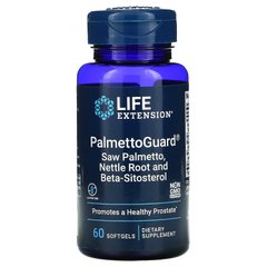 Со Пальметто / корінь кропиви з бета-ситостеролом, PalmettoGuard Saw Palmetto / Nettle Root with Beta-Sitosterol, Life Extension, 60 желатинових капсул