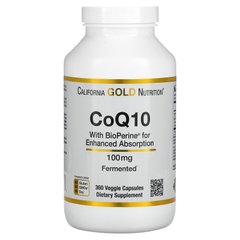 Коэнзим Q10 с биоперином California Gold Nutrition (CoQ10 USP with Bioperine) 360 капсул купить в Киеве и Украине