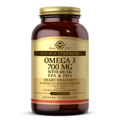 Омега-3 ЕПК і ДГК подвійна сила Solgar (Omega-3 EPA & DHA Double Strength) 700 мг 120 капсул