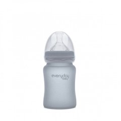 Стеклянная детская бутылочка с силиконовой защитой, светло-серый, 150 мл, Everyday Baby, 1 шт купить в Киеве и Украине