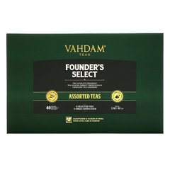 Асорті чаїв, Founder's Select, Vahdam Teas, 40 чайних пакетиків, 80 г
