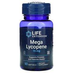 Мега лікопін, Mega Lycopene, Life Extension, 15 мг, 90 гелевих капсул