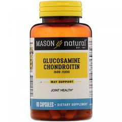 Глюкозамін хондроїтин подвійний концентрації, Mason Natural, 60 капсул