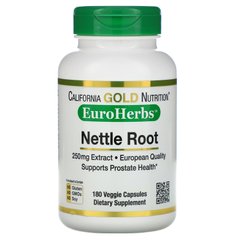 Екстракт кореня кропиви California Gold Nutrition (Nettle Root Extract) 250 мг 180 капсул