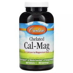 Кальцій Магній Хелат Carlson Labs (Chelated Cal-Mag) 60 таблеток