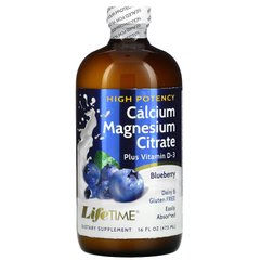 Цитрат кальцію і магнію зі смаком лохини, LifeTime Vitamins, 16 рідких унцій (473 мл)
