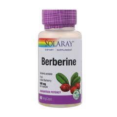 Берберин, Berberine, Solaray, 500 мг, 60 капсул