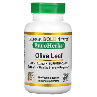 Экстракт оливкового листья California Gold Nutrition (Olive Leaf Extract) 500 мг 180 капсул купить в Киеве и Украине