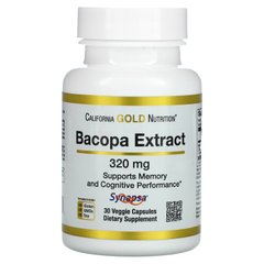 Бакопа екстракт California Gold Nutrition (Bacopa Extract) 320 мг 30 рослинних капсул