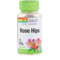 Шипшина, Rose Hips, Solaray, 550 мг, 100 легкоковтаючих капсул