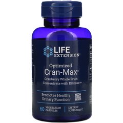 Сечовивідна система, підтримка, Optimized Cran-Max Cranberry Extract with UTIRose, Cran-Max, Life Extension, 60 вегетаріанських капсул