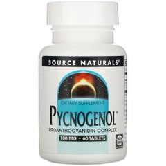 Пікногенол, Pycnogenol, Source Naturals, 100 мг, 60 таблеток