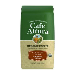 Органічна кава, Колумбія, темна обжарка, мелений, Organic Coffee, Colombia, Dark Roast, Ground, Cafe Altura, 283 г
