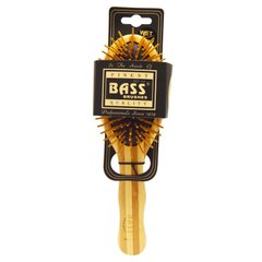 Овальна дерев'яна гребінець зі смугастою бамбуковою ручкою Bass Brushes (Hair Brush) 1 шт