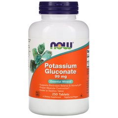 Глюконат калію Now Foods (Potassium Gluconate) 99 мг 250 таблеток