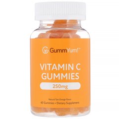 Жевательные таблетки с витамином C, натуральный апельсиновый ароматизатор, GummYum!, 250 мг, 60 таблеток купить в Киеве и Украине