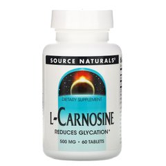 L-карнозин Source Naturals (L-Carnosine) 500 мг 60 таблеток