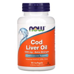 Олія печінки тріски Now Foods (Cod Liver Oil 1000 мг 90 капсул