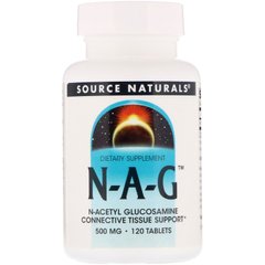N-ацетил глюкозамін, N-A-G, Source Naturals, 500 мг, 120 таблеток