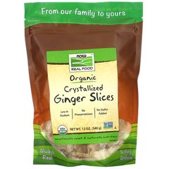 Імбир зацукровані шматочки Now Foods (Ginger Slices) 340 г