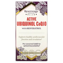 Активний убіхінол CoQ10, що містить ресвератрол ReserveAge Nutrition (CoQ10 & Resveratrol) 60 капсул