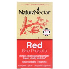 Червоний бджолиний прополіс, NaturaNectar, 60 вегетаріанських капсул