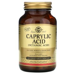 Каприлова кислота Solgar (Caprylic Acid) 100 вегетаріанських капсул