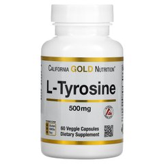 Тирозин California Gold Nutrition (L-Tyrosine AjiPure) 500 мг 60 рослинних капсул