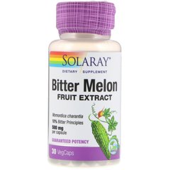 Екстракт гіркої дині, Bitter Melon, Solaray, 500 мг, 30 капсул
