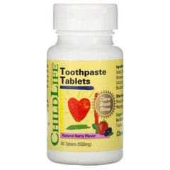 Зубна паста в таблетках, Натуральний ягідний смак, ChildLife, 500 мг, 60 таблеток
