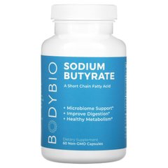 Бутират натрію BodyBio (Sodium Butyrate) 60 капсул без ГМО