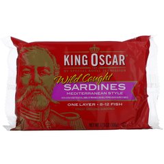 King Oscar, Wild Caught, сардини у середземноморському стилі, 3,75 унції (106 г)