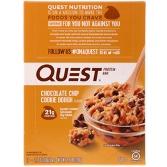Протеїновий батончик, шоколадна крихта, пісочне тісто, Quest Nutrition, 12 штук, 2,12 унц (60 г) кожен