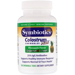 Жувальні ананасові таблетки Colostrum Plus, Symbiotics, 120 Жувальних таблеток