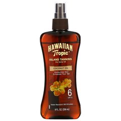 Hawaiian Tropic, Island Tanning, суха олія-спрей для засмаги з кокосовою олією, SPF 6, 236 мл (8 рідк. унцій)