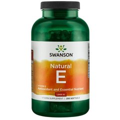 Витамин Е - Натуральный, Vitamin E - Natural, Swanson, 1,000 МЕ, 250 капсул купить в Киеве и Украине