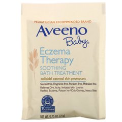 Для дітей, лікування екземи, заспокійлива ванна, без запаху, Aveeno, 5 пакетів для ванни, 375 унцій (106 г)