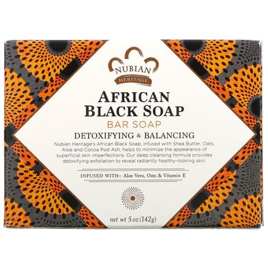 Африканське чорне мило шматкове Nubian Heritage (African Black Bar Soap) 142 г