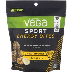 Sport, енергетичні бісквіти, з арахісовим олією і бананом, Vega, 160 г