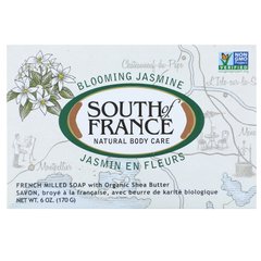 Квітучий жасмин, французьке піліроване овальне мило з органічною олією ши, South of France, 6 унцій (170 г)
