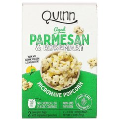 Попкорн для мікрохвильової печі, пармезан і розмарин, Quinn Popcorn, 2 пакетики, по 3,5 унції (100 г) кожен