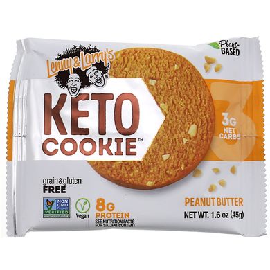 Печенье для кетодиеты, со вкусом арахисовой пасты, Keto Cookies, Lenny & Larry's, 12 шт. по 45 г (1,6 унции) купить в Киеве и Украине