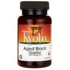 Выдержанный черный чеснок, Aged Black Garlic, Swanson, 650 мг, 30 капсул купить в Киеве и Украине
