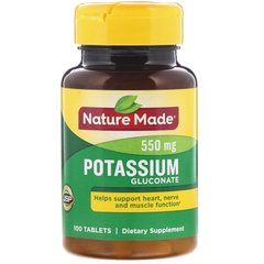 Калій Nature Made (Potassium Gluconate) 550 мг 100 таблеток