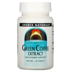 Екстракт зеленої кави, GCA Green Coffee Extract, Source Naturals, 500 мг, 30 таблеток
