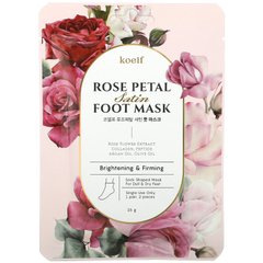 Koelf, Атласна маска для ніг з пелюстками троянд, 1 пара, 16 г