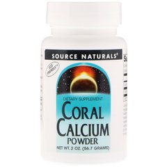 Кораловий кальцій, порошок, Coral Calcium Powder, Source Naturals, 2 унції (56,7 г)